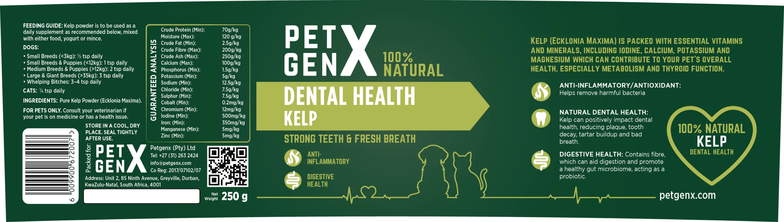 PETGENX KELP for Pets Dental Health 250g Label